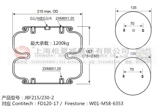 JBF215/230-2橡膠<a href='http://sc028ly.com/' target='_blank'><u>空氣彈簧</u></a>