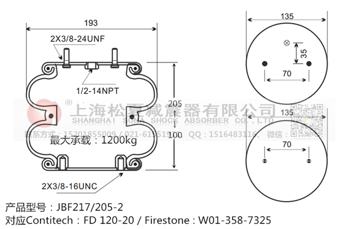 JBF217/205-2橡膠<a href='http://sc028ly.com/' target='_blank'><u>空氣彈簧</u></a>