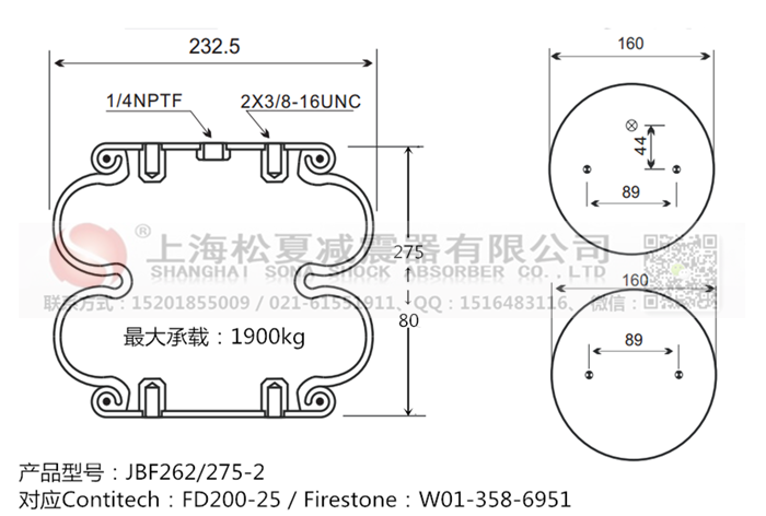 JBF262/275-2橡膠<a href='http://sc028ly.com/' target='_blank'><u>空氣彈簧</u></a>